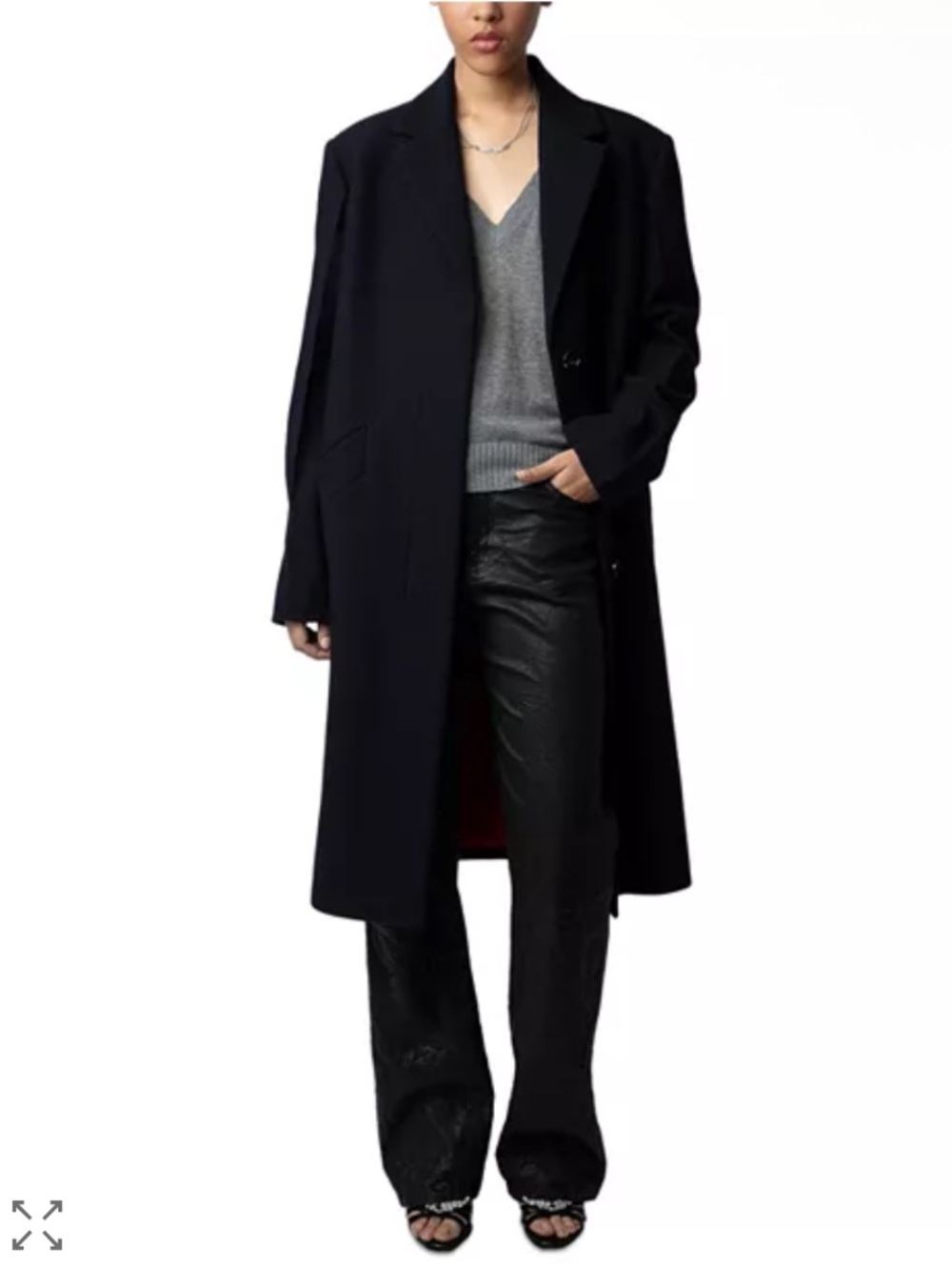 ZADIG & VOLTAIRE Gorgeous Classic Navy w/ Red Lining Wool Car Coat S NWT $900!!